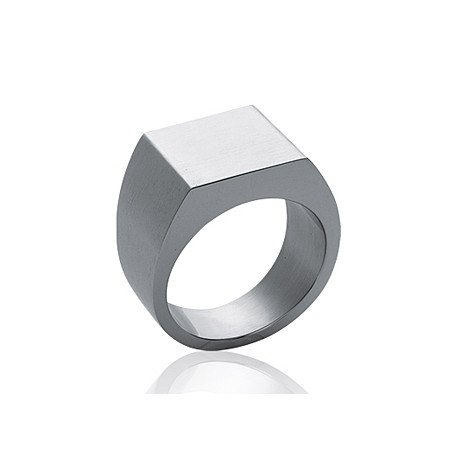 Bague Chevalière Acier Carrée | Design Moderne & Épuré