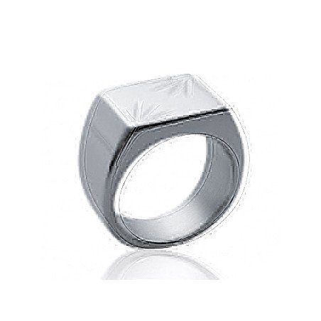 Bague Chevalière Acier Poli - Design Moderne | Kara Bijoux