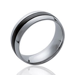 Bague Acier Bicolore Finition Ruthénium - Kara Bijoux