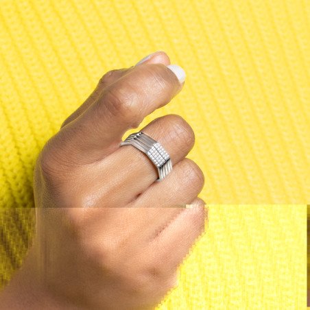 BAGUE ARGENT 925 RHODIE OZ