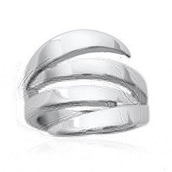 Bague Acier Design Ondulé | Bijou Moderne Femme | Kara Bijoux