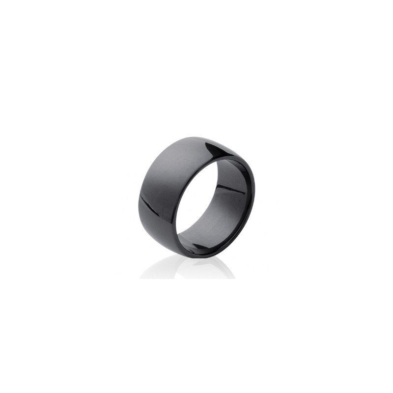 Bague Large en Céramique Noire - Design Moderne | Kara Bijoux