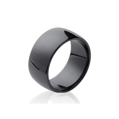 Bague Large en Céramique Noire - Design Moderne | Kara Bijoux