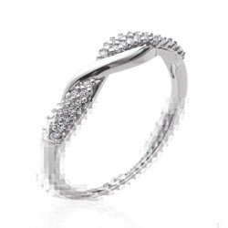 Bague Torsadée Argent Rhodié Oxydes de Zirconium | Kara Bijoux
