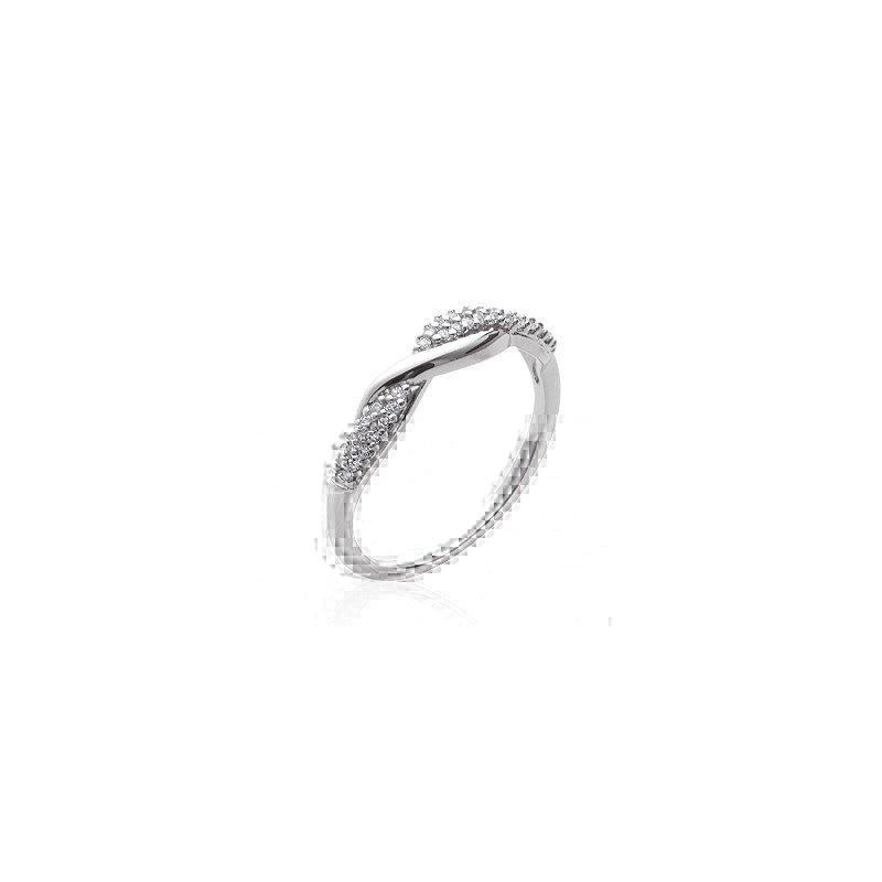 Bague Torsadée Argent Rhodié Oxydes de Zirconium | Kara Bijoux