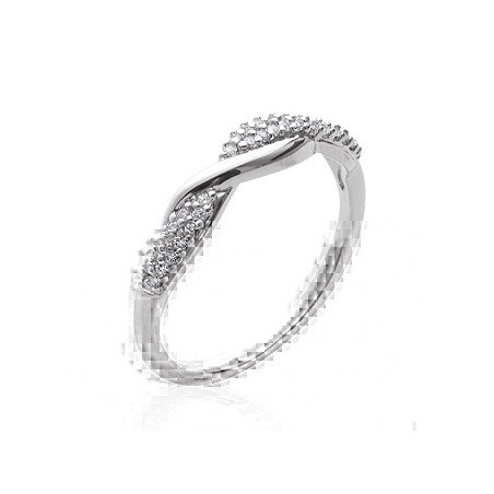 Bague Torsadée Argent Rhodié Oxydes de Zirconium | Kara Bijoux
