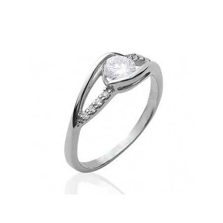 Bague Vague Scintillante Argent Rhodié & Oxydes de Zirconium