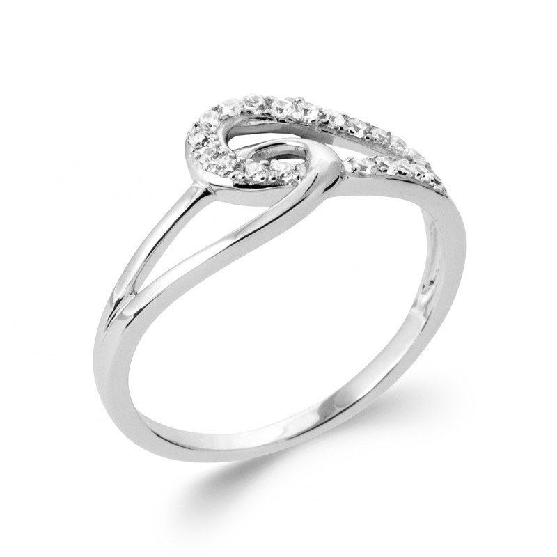 Bague Argent Rhodié Volute Scintillante - Kara Bijoux