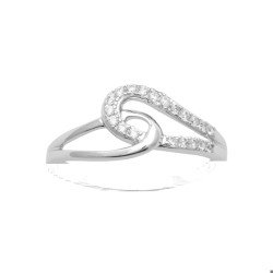 Bague Argent Rhodié Volute Scintillante - Kara Bijoux