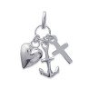 Pendentif Cœur Ancre Croix Argent 925 - Kara Bijoux