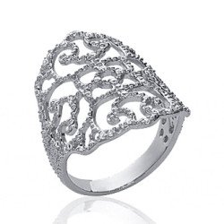 Bague Argent Rhodié Volutes Scintillantes - Kara Bijoux