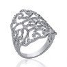 Bague Argent Rhodié Volutes Scintillantes - Kara Bijoux