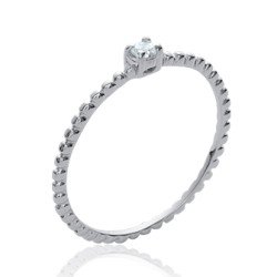 Bague Perlée Argent Rhodié & Oxyde de Zirconium | Kara Bijoux