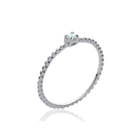 Bague Perlée Argent Rhodié & Oxyde de Zirconium | Kara Bijoux