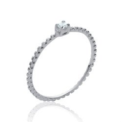 Bague Perlée Argent Rhodié & Oxyde de Zirconium | Kara Bijoux