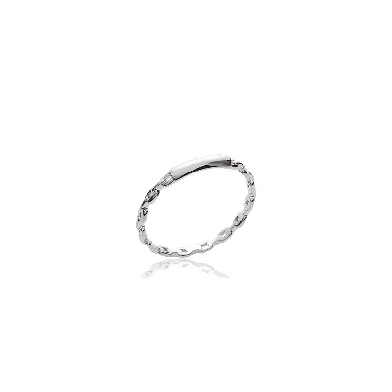 Bague Argent 925 Maillons & Barrette - Kara Bijoux