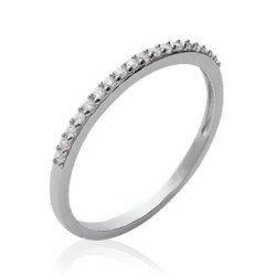 Bague Argent Rhodié Demi-Alliance Scintillante - Kara Bijoux