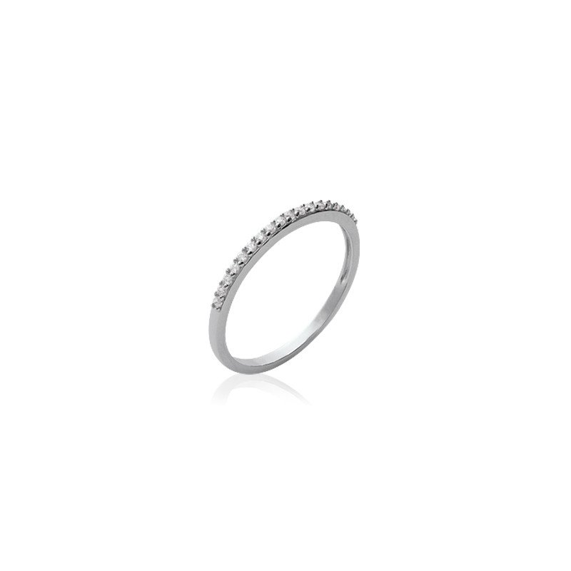 Bague Argent Rhodié Demi-Alliance Scintillante - Kara Bijoux