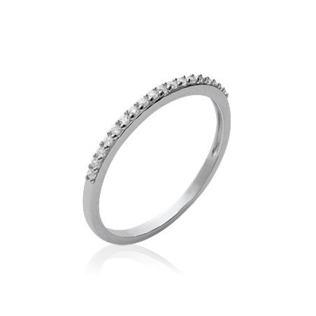 Bague Argent Rhodié Demi-Alliance Scintillante - Kara Bijoux