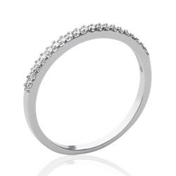 Bague Argent Rhodié Demi-Alliance Scintillante | Kara Bijoux