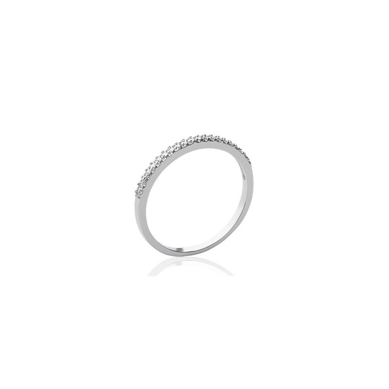Bague Argent Rhodié Demi-Alliance Scintillante | Kara Bijoux