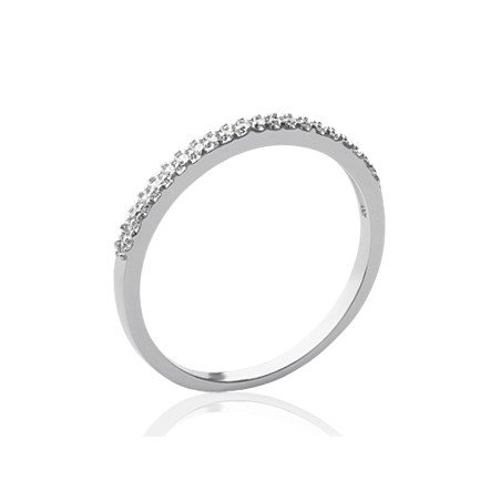 Bague Argent Rhodié Demi-Alliance Scintillante | Kara Bijoux