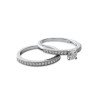 Bague Solitaire & Alliance Argent Rhodié Scintillante