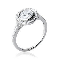 Bague Argent Rhodié Halo Scintillant - Kara Bijoux