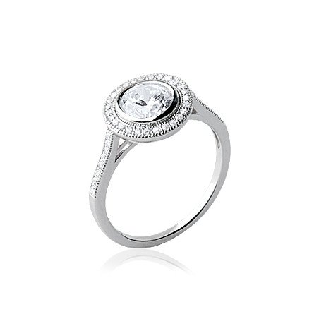 Bague Argent Rhodié Halo Scintillant - Kara Bijoux