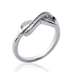 Bague Infini Argent Rhodié & Oxydes de Zirconium - Kara Bijoux