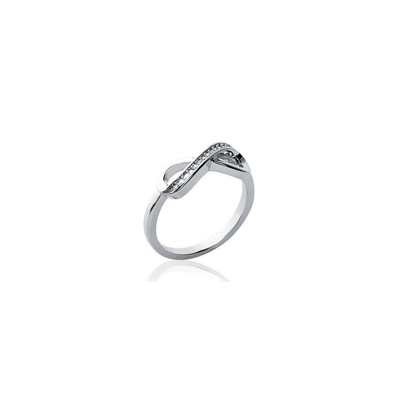 Bague Infini Argent Rhodié & Oxydes de Zirconium - Kara Bijoux