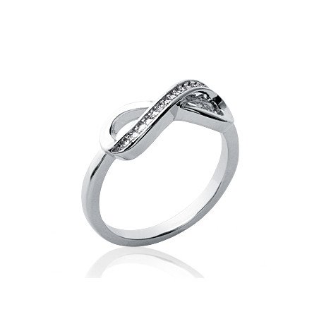 Bague Infini Argent Rhodié & Oxydes de Zirconium - Kara Bijoux