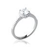 Bague Solitaire Halo Argent Rhodié Zirconia - Kara Bijoux