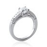 Bague Solitaire Argent Rhodié Zirconium et Pavage Scintillant