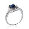 Bague Argent Rhodié Oxyde de Zirconium Bleu - Kara Bijoux