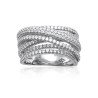 Bague Entrelacs Scintillants Argent Rhodié & Oxyde de Zirconium
