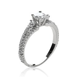 Bague Solitaire Argent Rhodié Zirconia Éclatante | Kara Bijoux