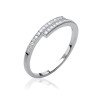 Bague Argent Rhodié Double Ligne Zirconium - Kara Bijoux