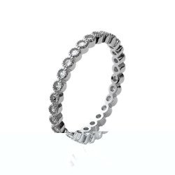 Bague Éternité Argent Rhodié Oxyde de Zirconium | Kara Bijoux