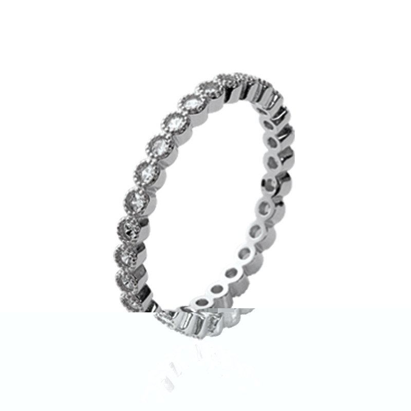 Bague Éternité Argent Rhodié Oxyde de Zirconium | Kara Bijoux