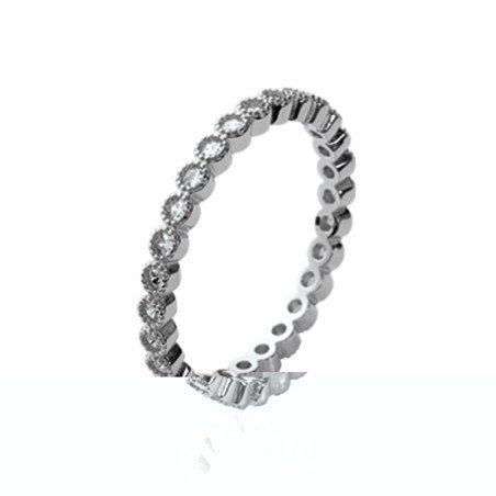 Bague Éternité Argent Rhodié Oxyde de Zirconium | Kara Bijoux