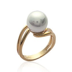 BAGUE PL-OR 750 3MIC PERLES IMIT