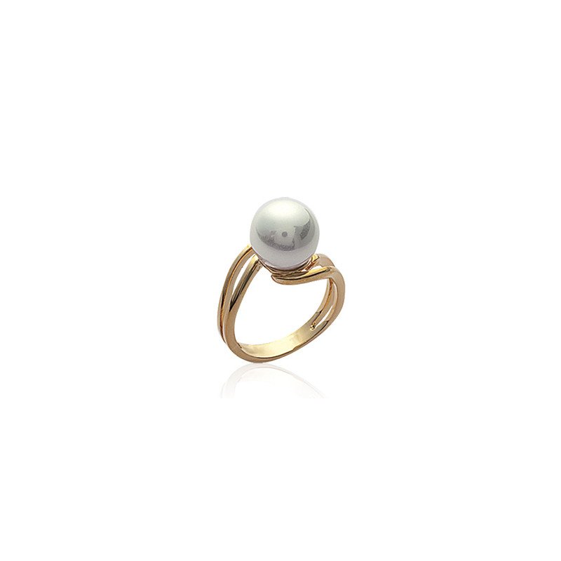 BAGUE PL-OR 750 3MIC PERLES IMIT