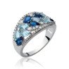 Bague Dôme Éclat Azur en Argent Rhodié 925 | Kara Bijoux