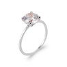 Bague Solitaire Argent Rhodié Oxyde de Zirconium - Kara Bijoux