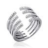 Bague Multi-Rangs Argent Rhodié Oxydes de Zirconium - Kara Bijoux