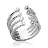 Bague Argent Rhodié Multirangs Scintillante - Kara Bijoux