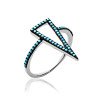 Bague Argent Rhodié Géométrique Pierres Bleues | Kara Bijoux