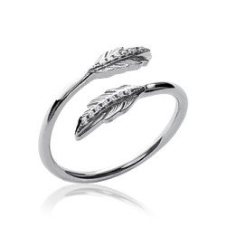 Bague Feuilles Scintillantes Argent 925 Rhodié Kara Bijoux