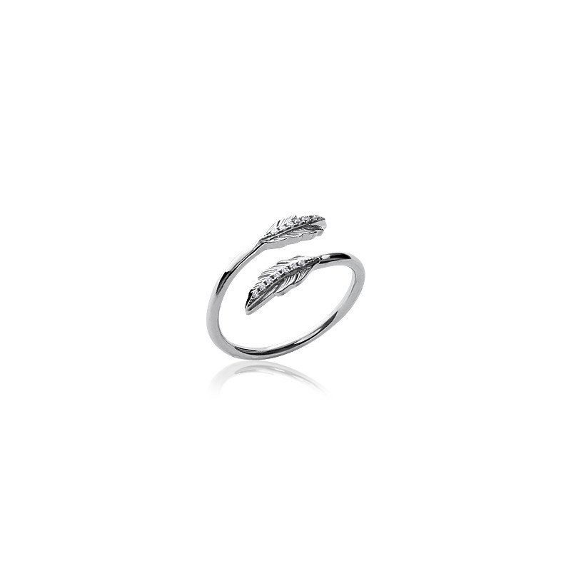 Bague Feuilles Scintillantes Argent 925 Rhodié Kara Bijoux